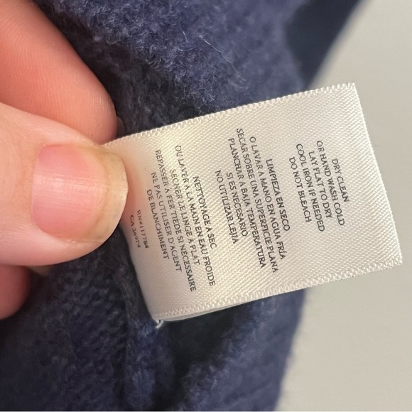 Rails size medium blue cashmere wool blend Olivia sweater lace up - Picture 7 of 9